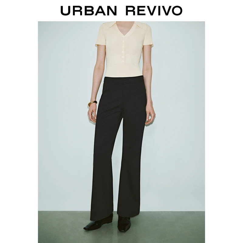UR2025秋季新款女装时尚简约休闲百搭修身喇叭裤UWM650012