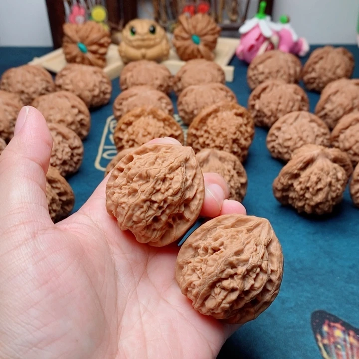 文玩核桃把件牡丹纹37