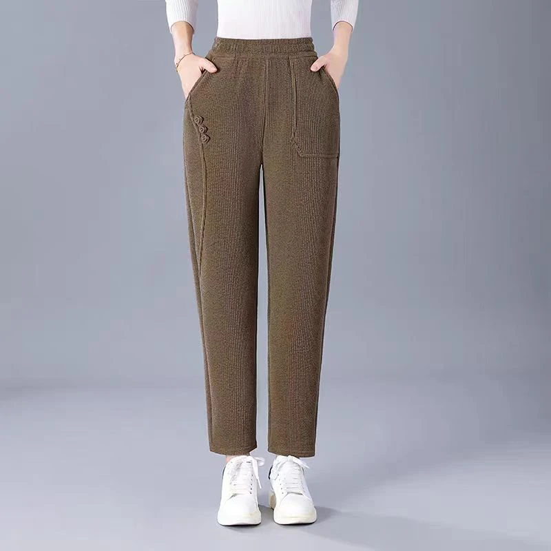 2688女士休闲加绒外穿老爹裤-A118