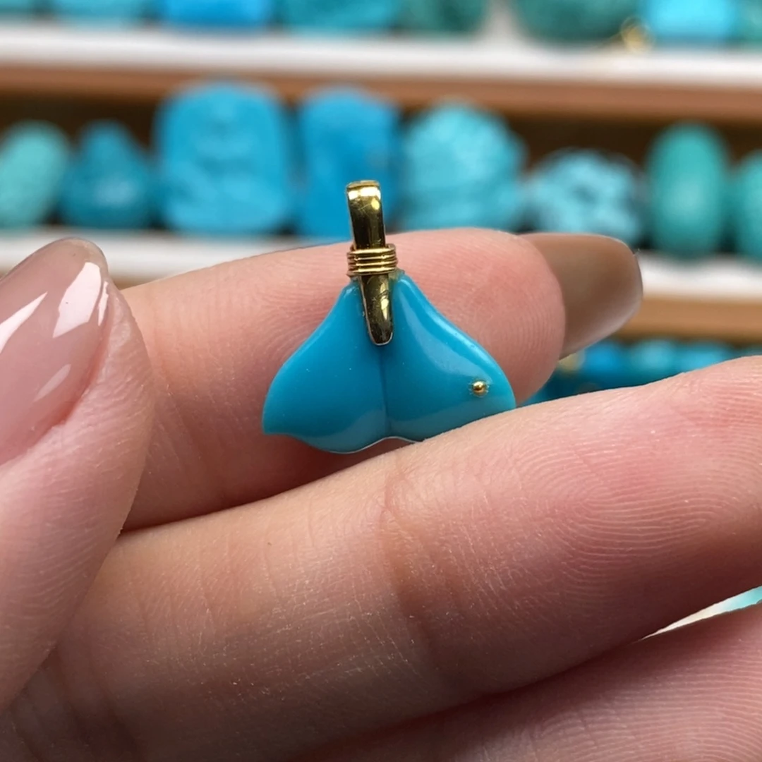 绿松石18K金镶嵌颈饰