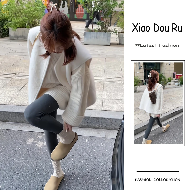 秋季流行穿搭一整套新款2025年韩系慵懒风宽松针织毛衣马甲两件套