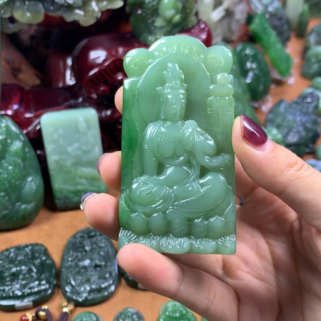 用***9和田玉未镶嵌挂件