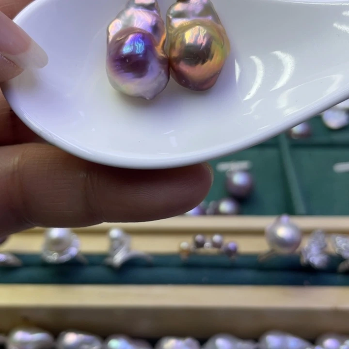 淡水珍珠耳饰合金