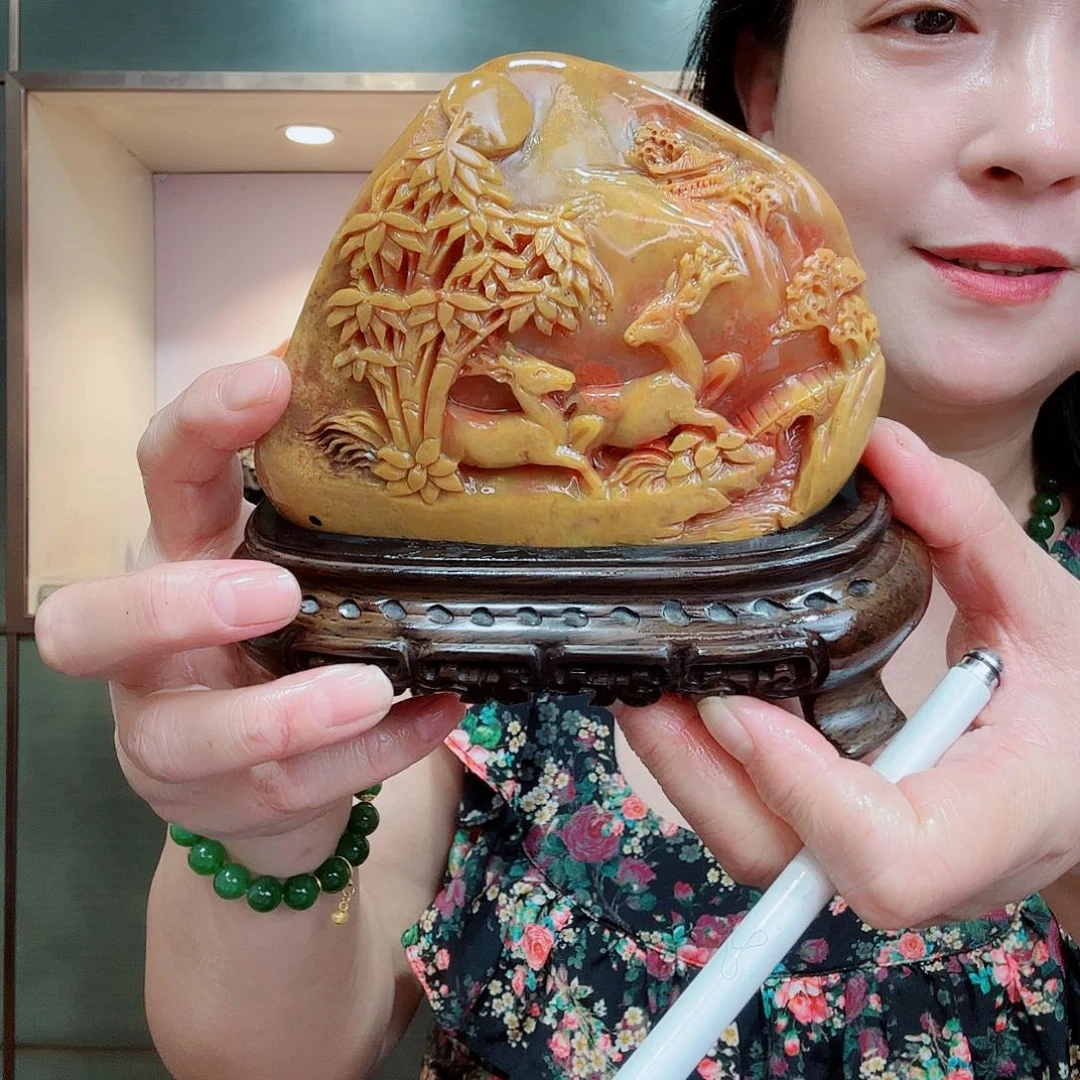 寿山石林*昌化田黄摆件