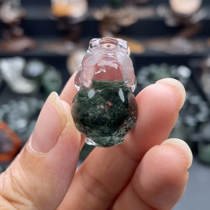 颈饰未镶嵌水晶绿幽灵貔貅