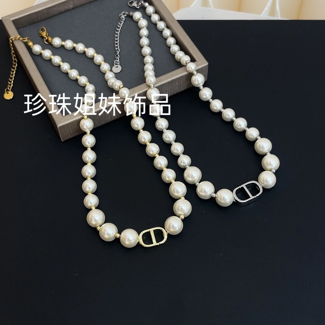 钛钢仿珍珠项链 （猪鼻子渐变珠项链）经典百搭优雅气质