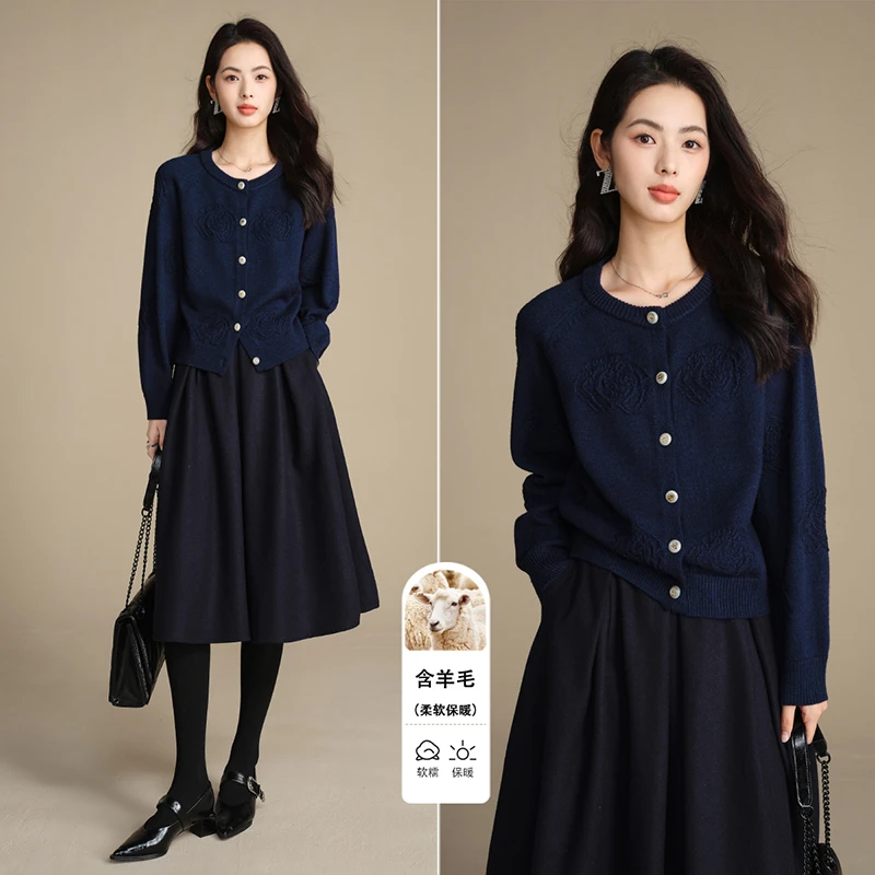 【新品】2025圆领上衣百搭短针织开衫女25071611