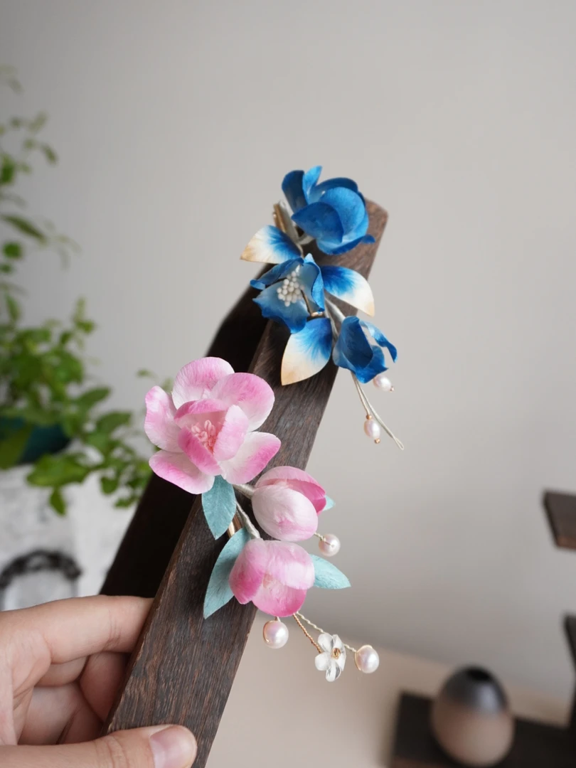 荣华阁非遗绒花汉服旗袍马面裙新中式发饰发夹