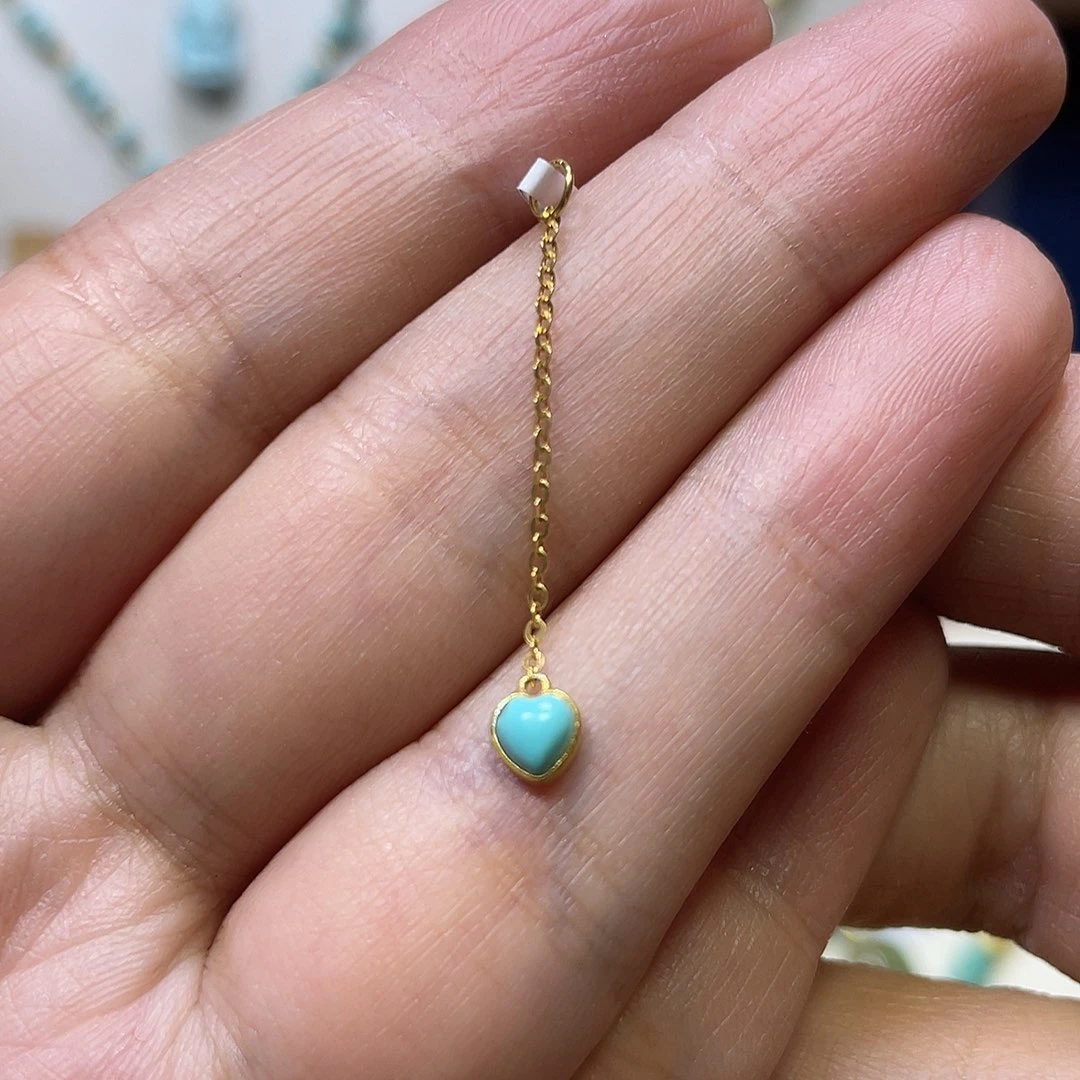 绿松石18K金镶嵌滴流