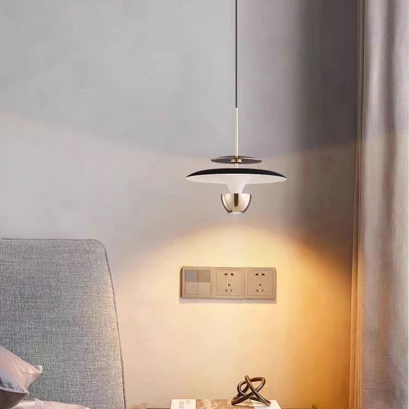 主卧床头吊线灯网红轻奢现代极简创意艺术餐厅岛台升降单个小吊灯