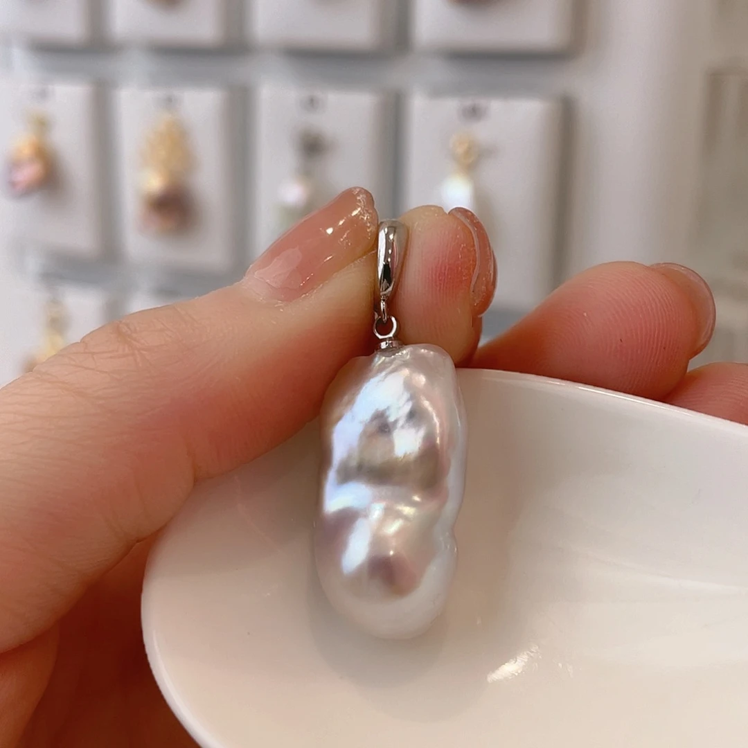 淡水珍珠颈饰银S925镶嵌