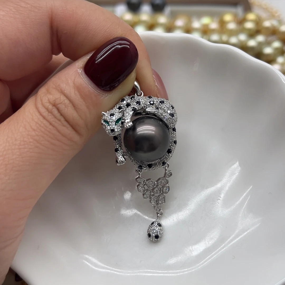 银S925镶嵌吊坠(不含链)海水珍珠