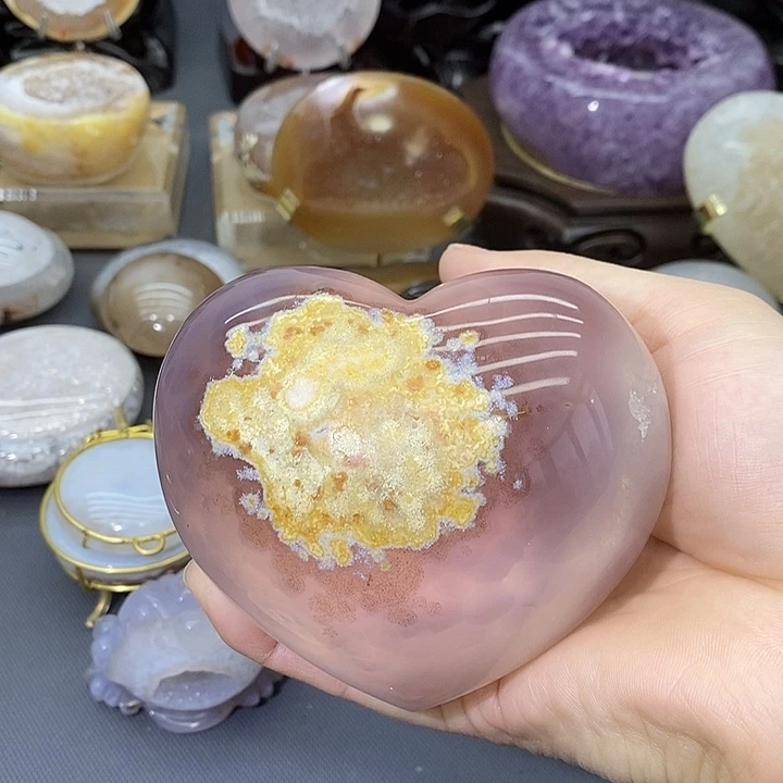 未镶嵌摆件紫晶爱心