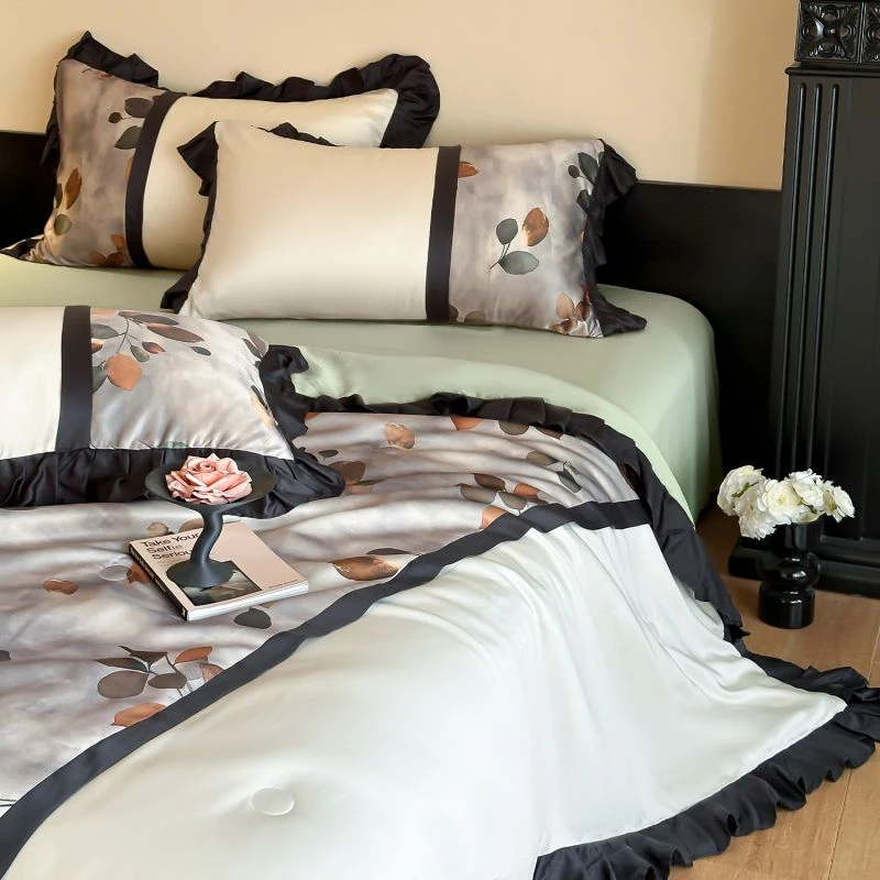 夏季法式复古凉感水洗夏凉被单人双人冰丝空调被可机洗轻奢丝滑