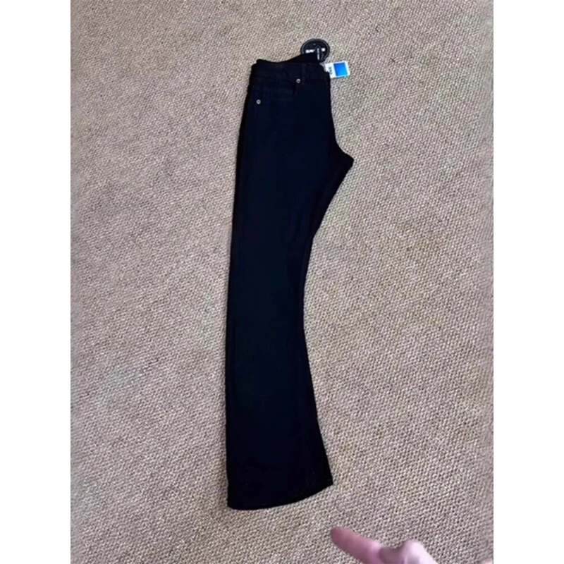 cleanfit黑色柳叶弯刀牛仔裤男春季大码腿粗屁股大显瘦微喇直筒裤