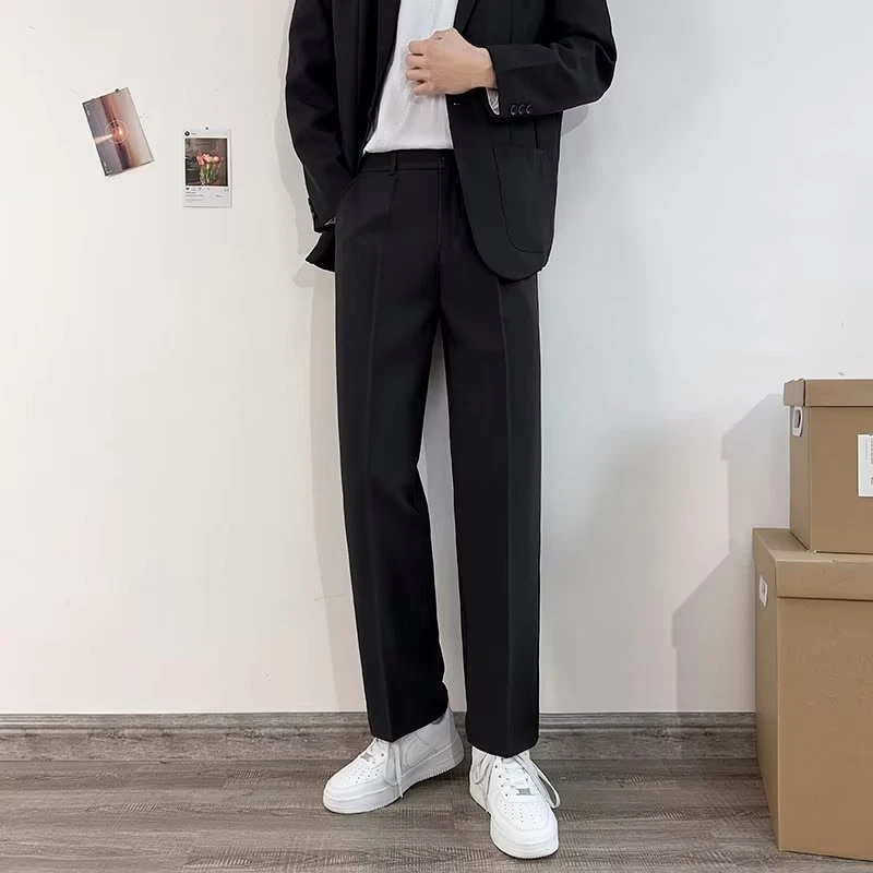 仓石一树休闲西裤男直筒宽松ins韩版潮流坠感阔腿裤轻奢痞帅男装