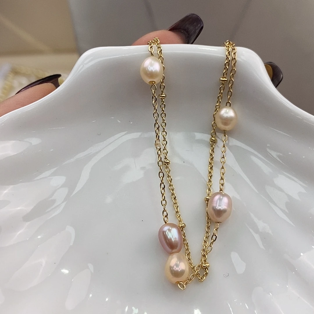 淡水珍珠手绳合金