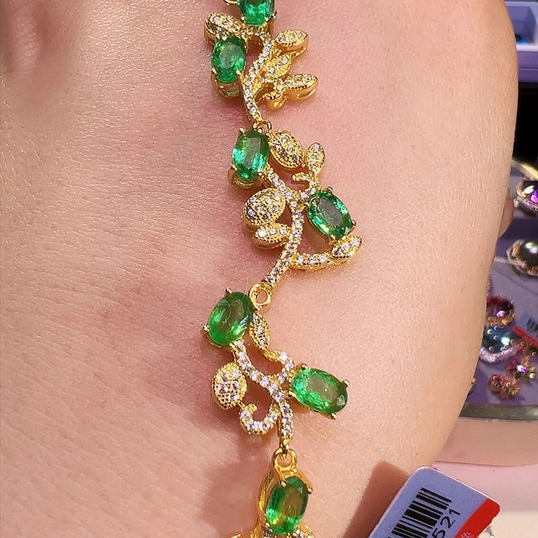 银S925镶嵌祖母绿珠宝奇石