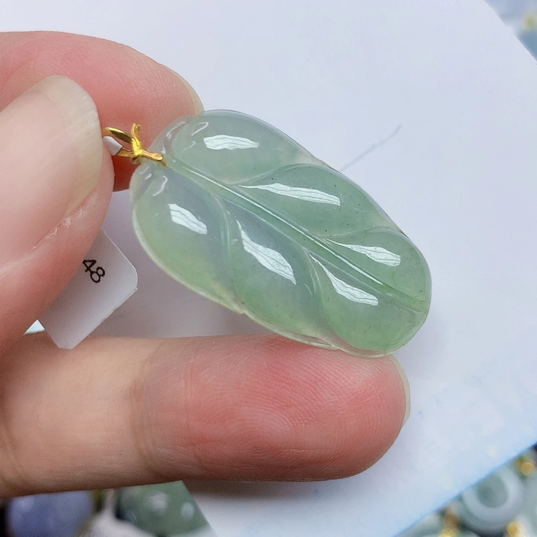 翡翠18K金镶嵌颈饰457788