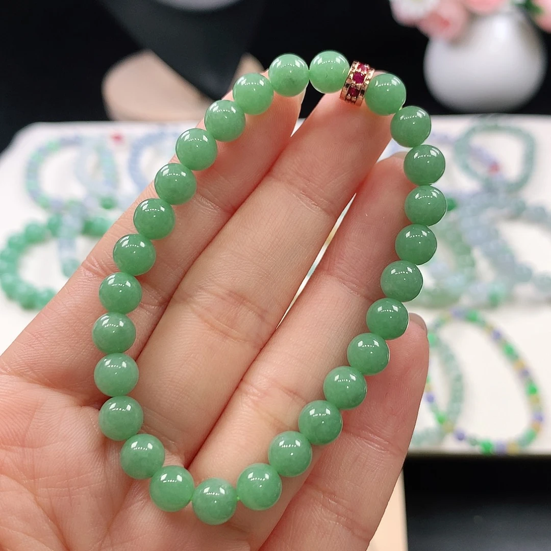 翡翠未镶嵌手链6.4mm