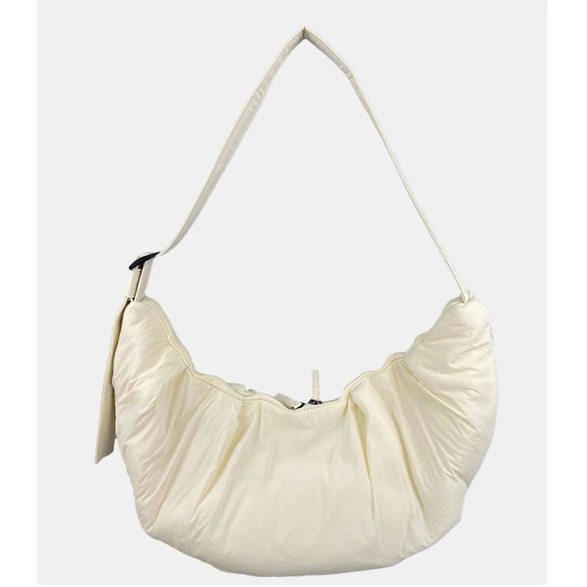 褶皱单肩尼龙帆布腋下包包女2025新款大容量慵懒风斜挎牛角饺子包