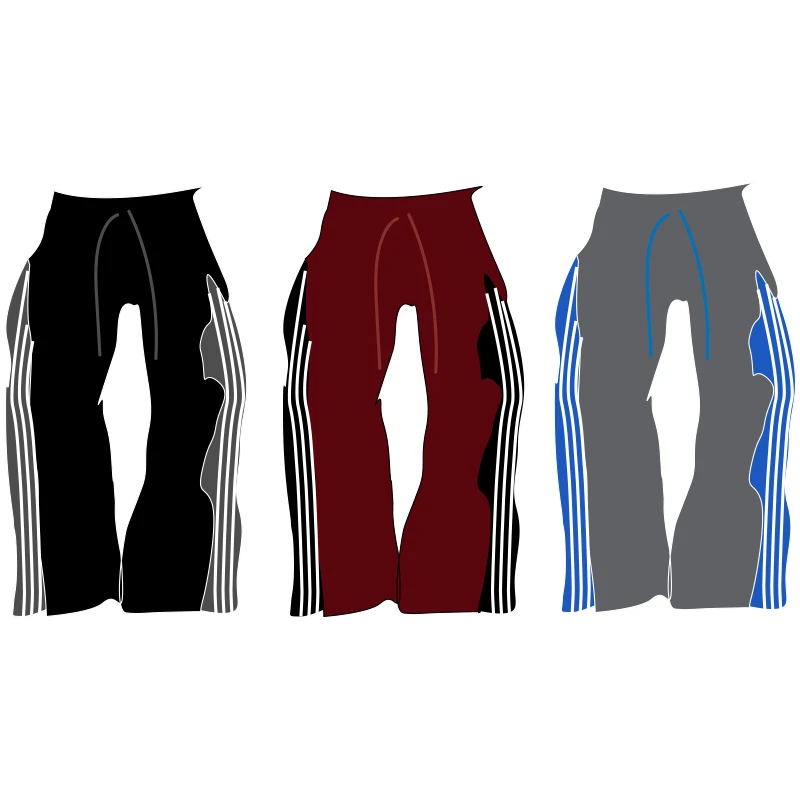 ANDLIFE品牌【709】潮牌男女同款解构三条杠拉链速干裤伞兵裤阔腿裤