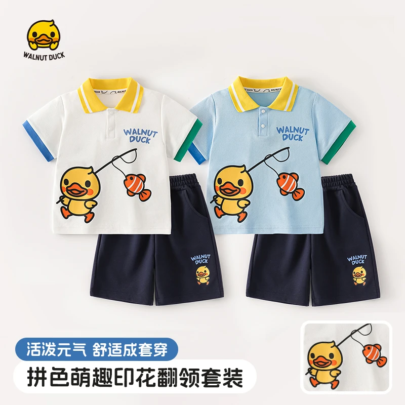 2025年夏季儿童小黄鸭POLO领休闲套装5Z065