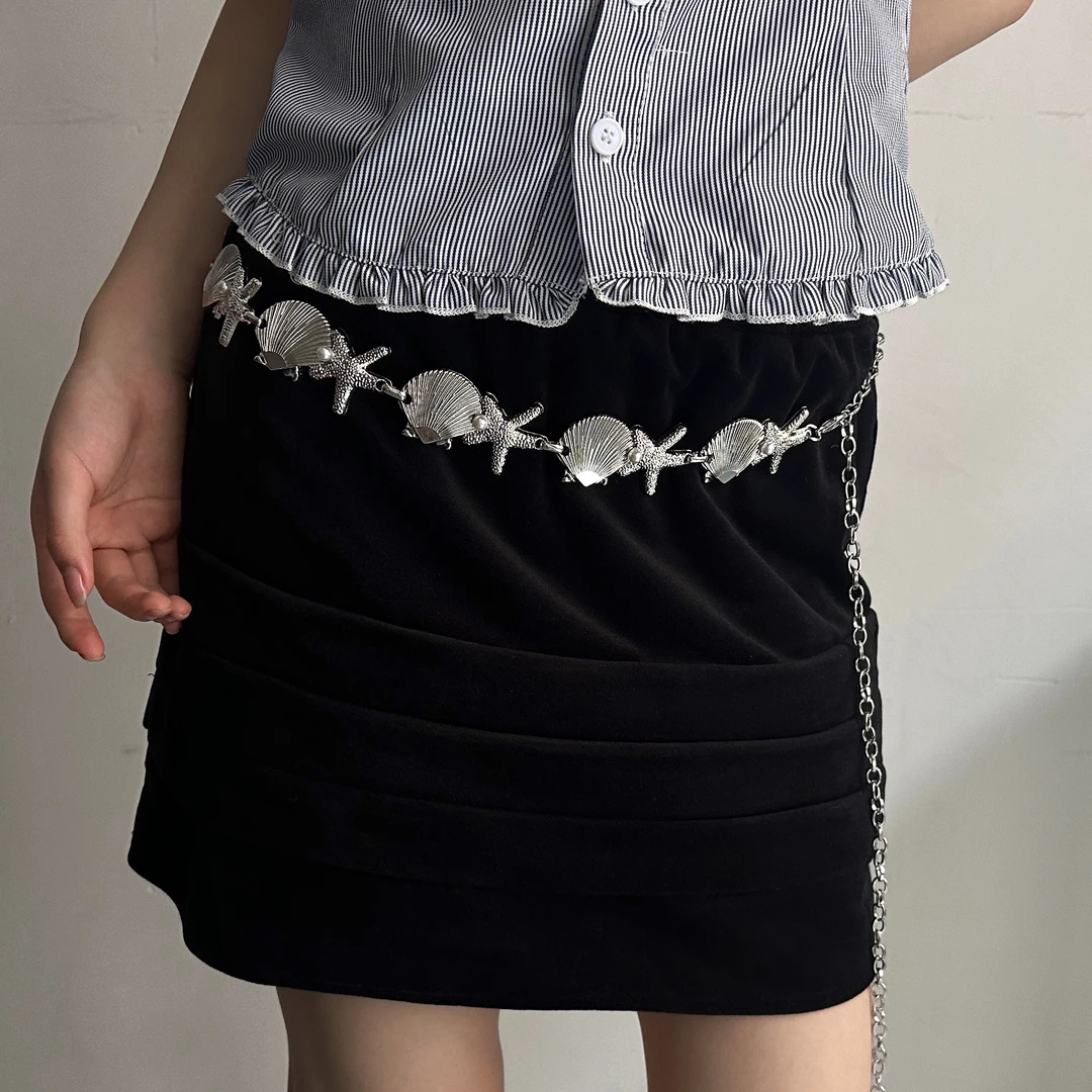 合金项链 YD012-1小众轻奢设计感时尚高级感个性金属贝壳海星腰链