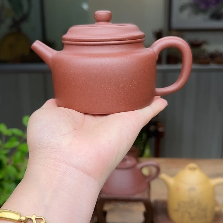 紫砂茶壶红皮龙德中壶