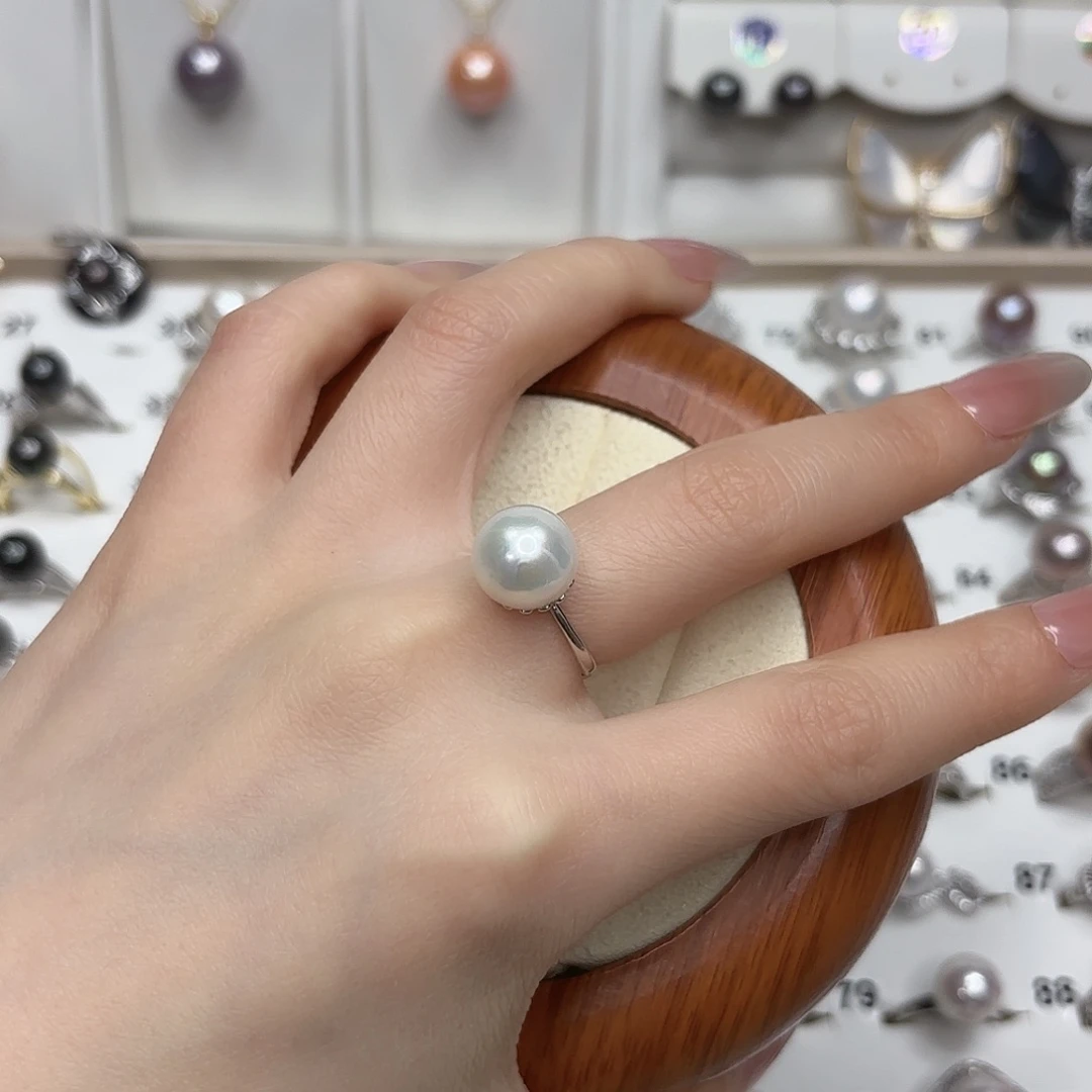 云***-戒指银S925镶嵌淡水珍珠