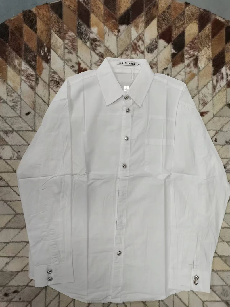 29902-袖子双纽扣纯色休闲衬衫