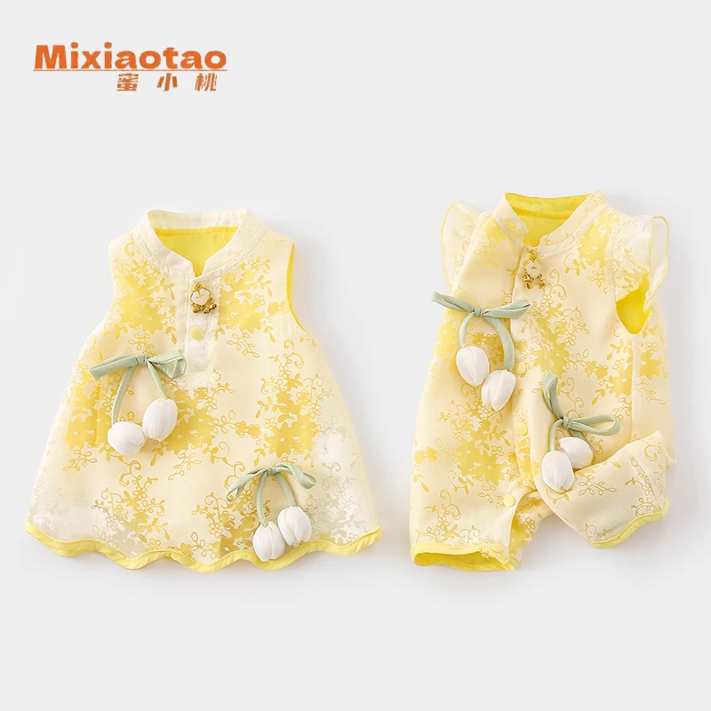 9088夏款新款包屁裙婴童哈衣公主风爬服宝宝婴儿幼儿夏