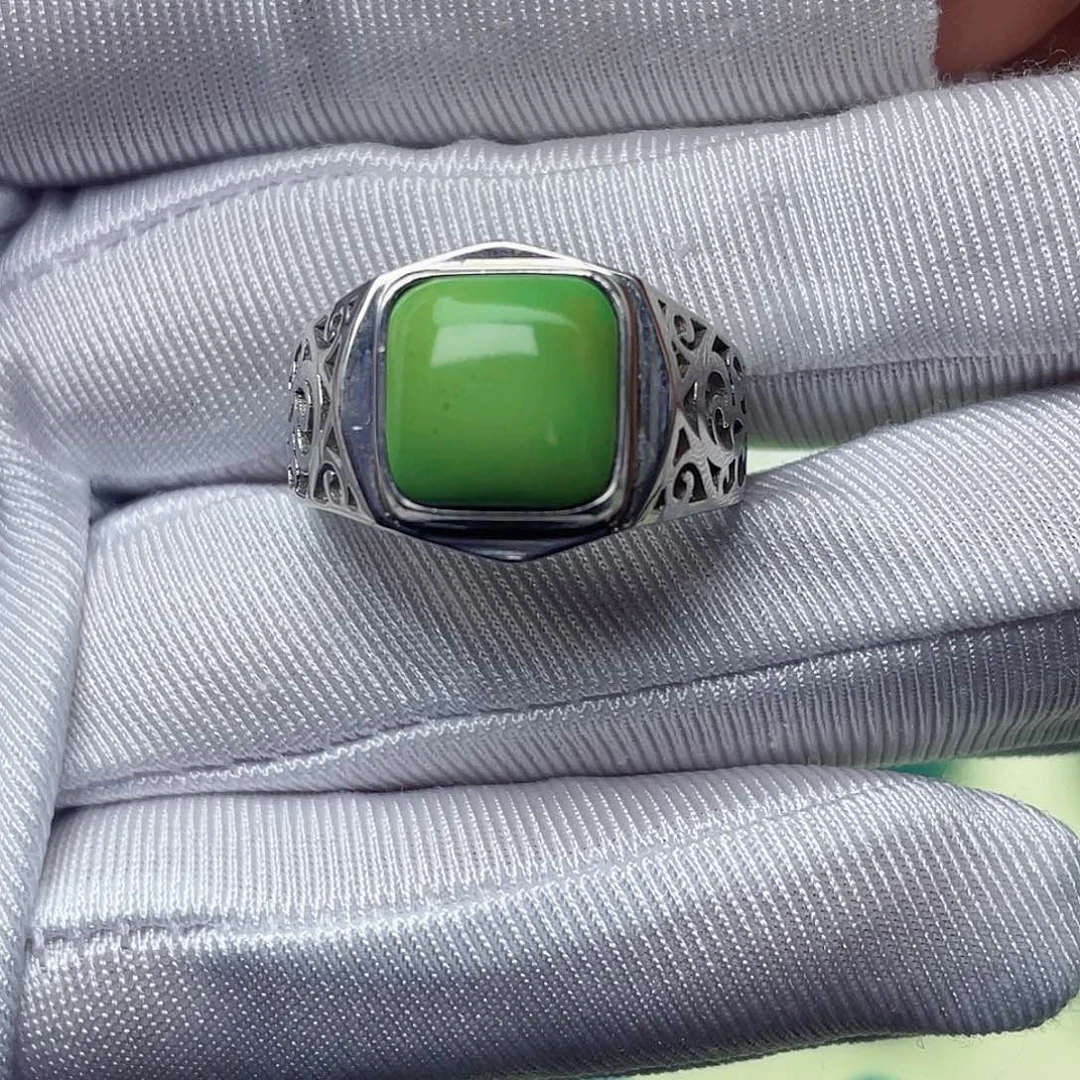 绿松石银S925镶嵌绿松石