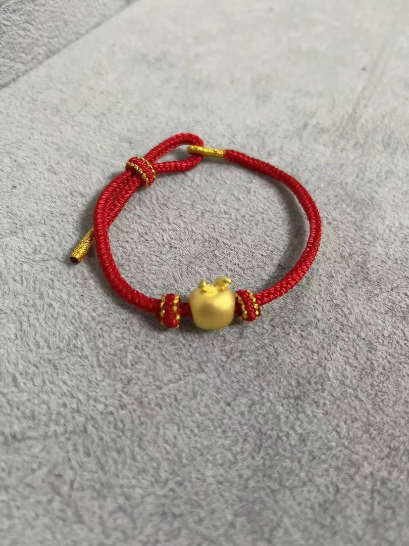 老凤祥黄金小苹果手编挂坠