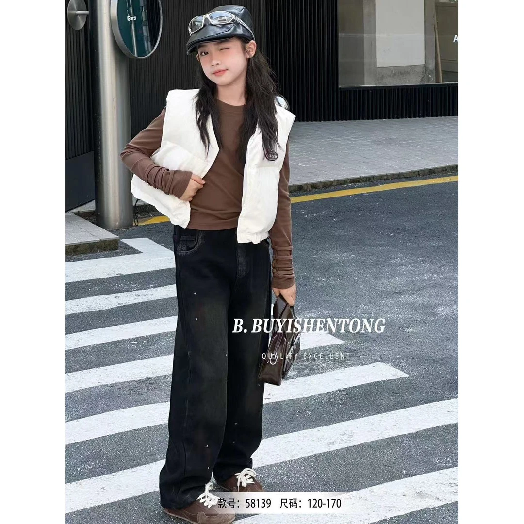 58139高端专享冬季加绒奥粒牛仔裤黑色（布）