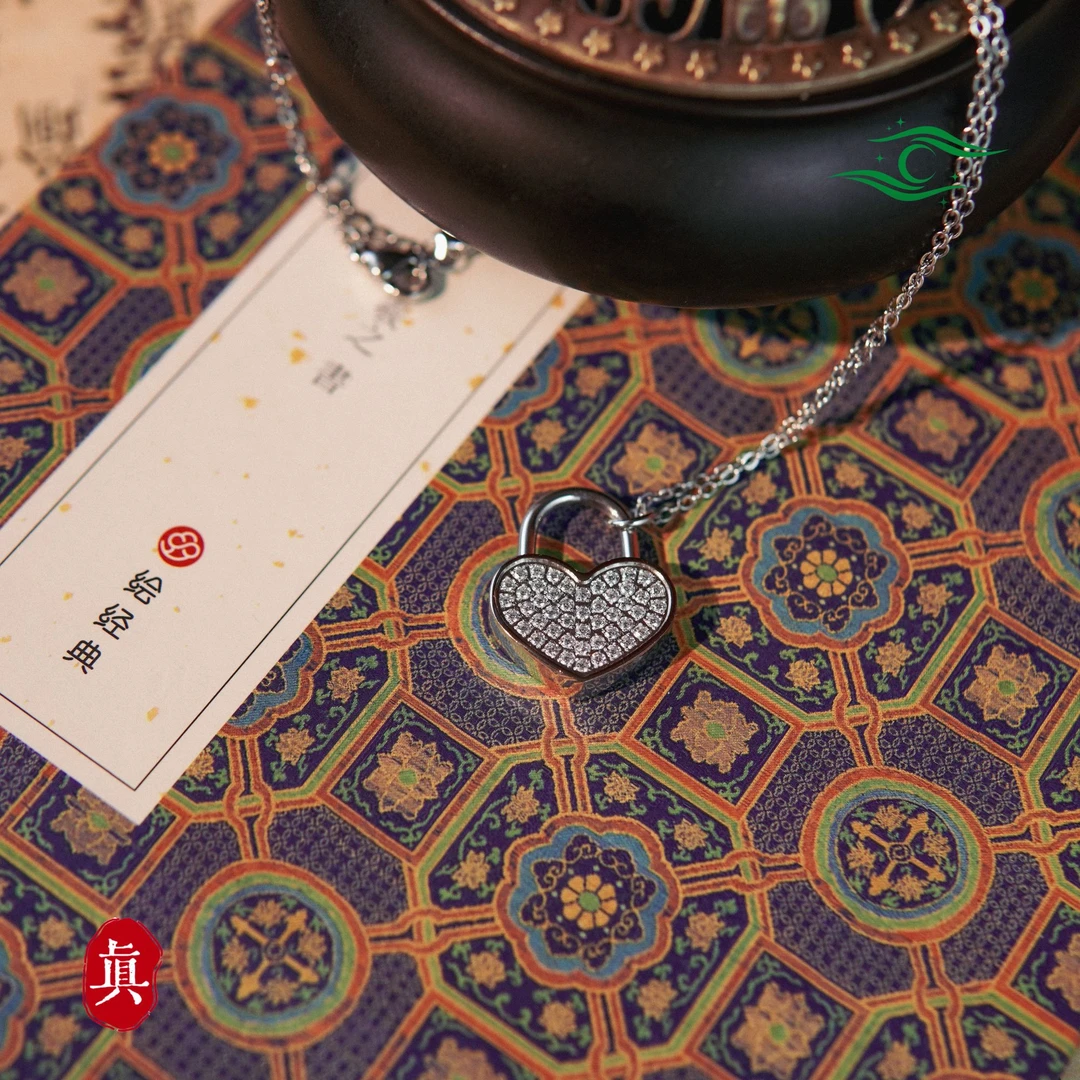 钛钢项链 【至情心锁】白心锁项链简约项链 星