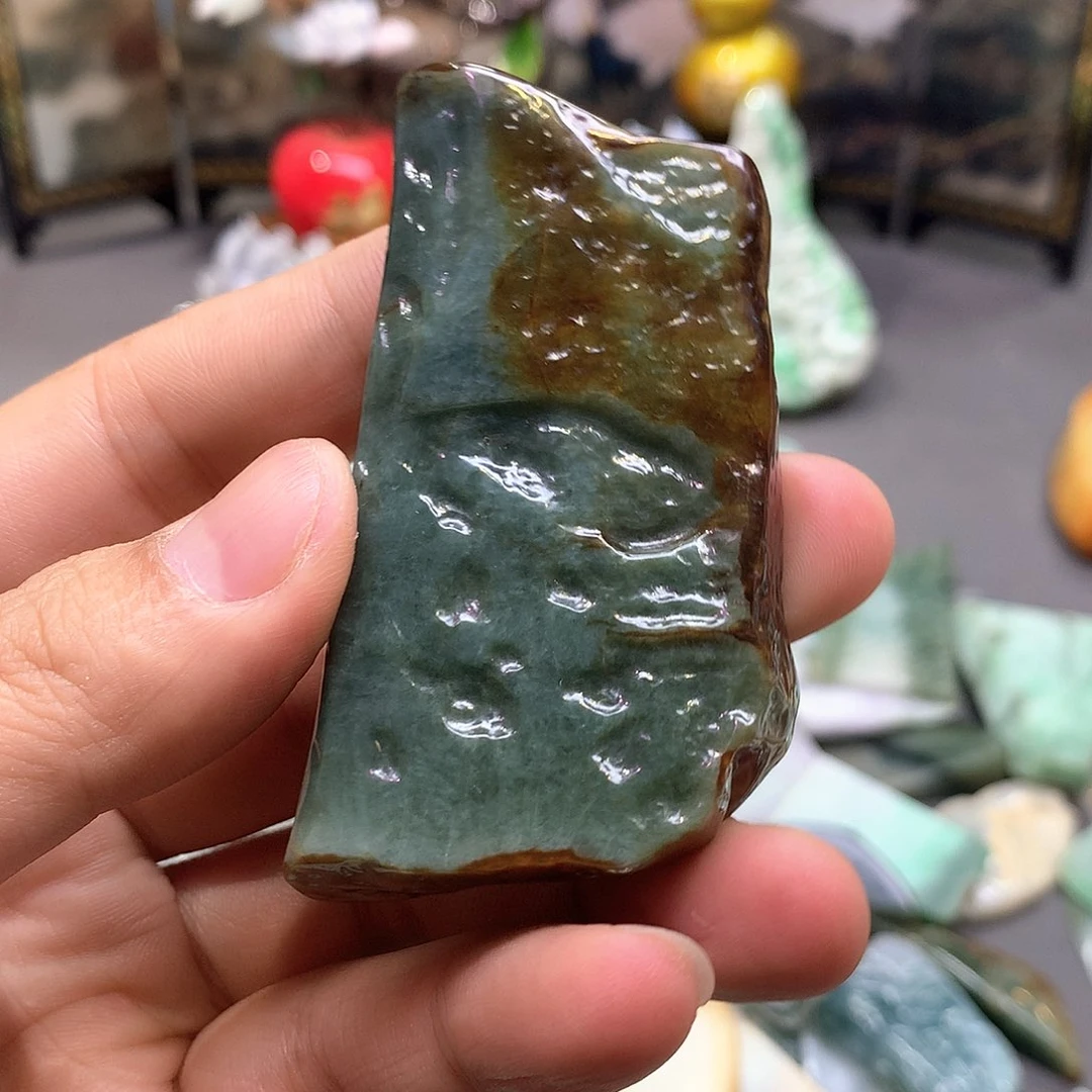 翡翠耳饰未镶嵌荻*翡翠