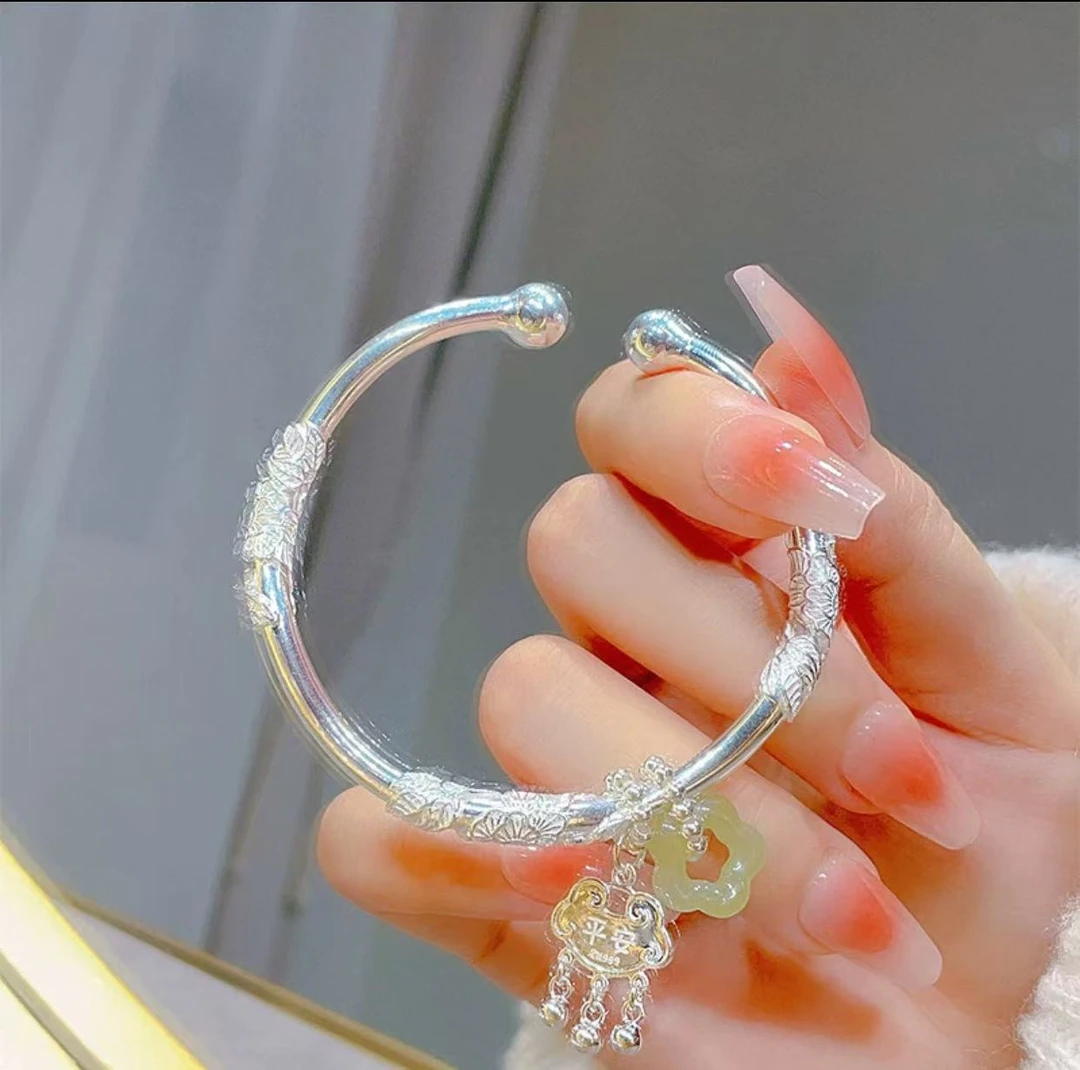 041 繁花似锦平安锁手镯 精美甜美时尚气质首饰无礼盒