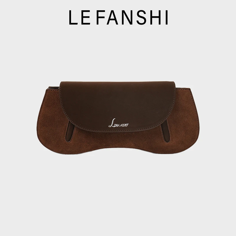 LEFANSHI乐梵诗高定新款原创麂皮百搭潮款千禧女单肩包复古腋下包