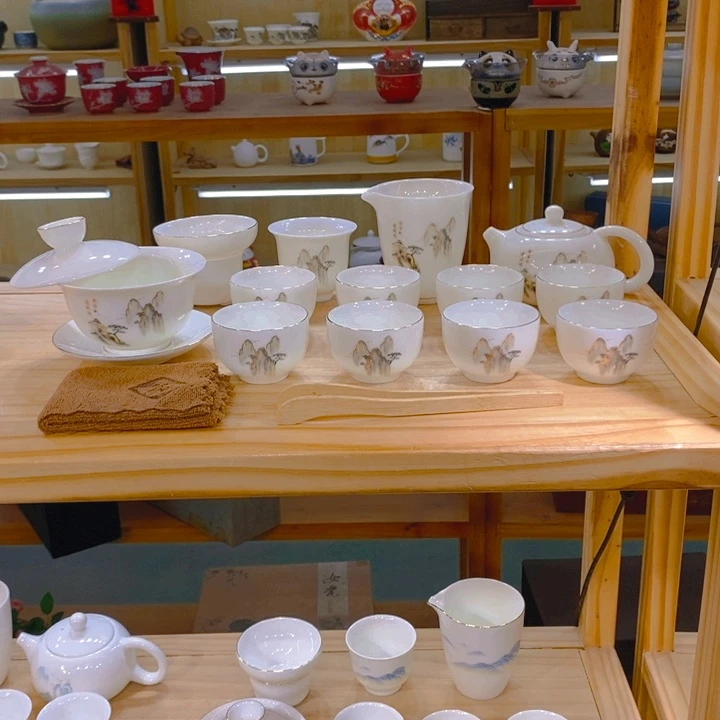 【不止】羊脂玉瓷茶具套装
