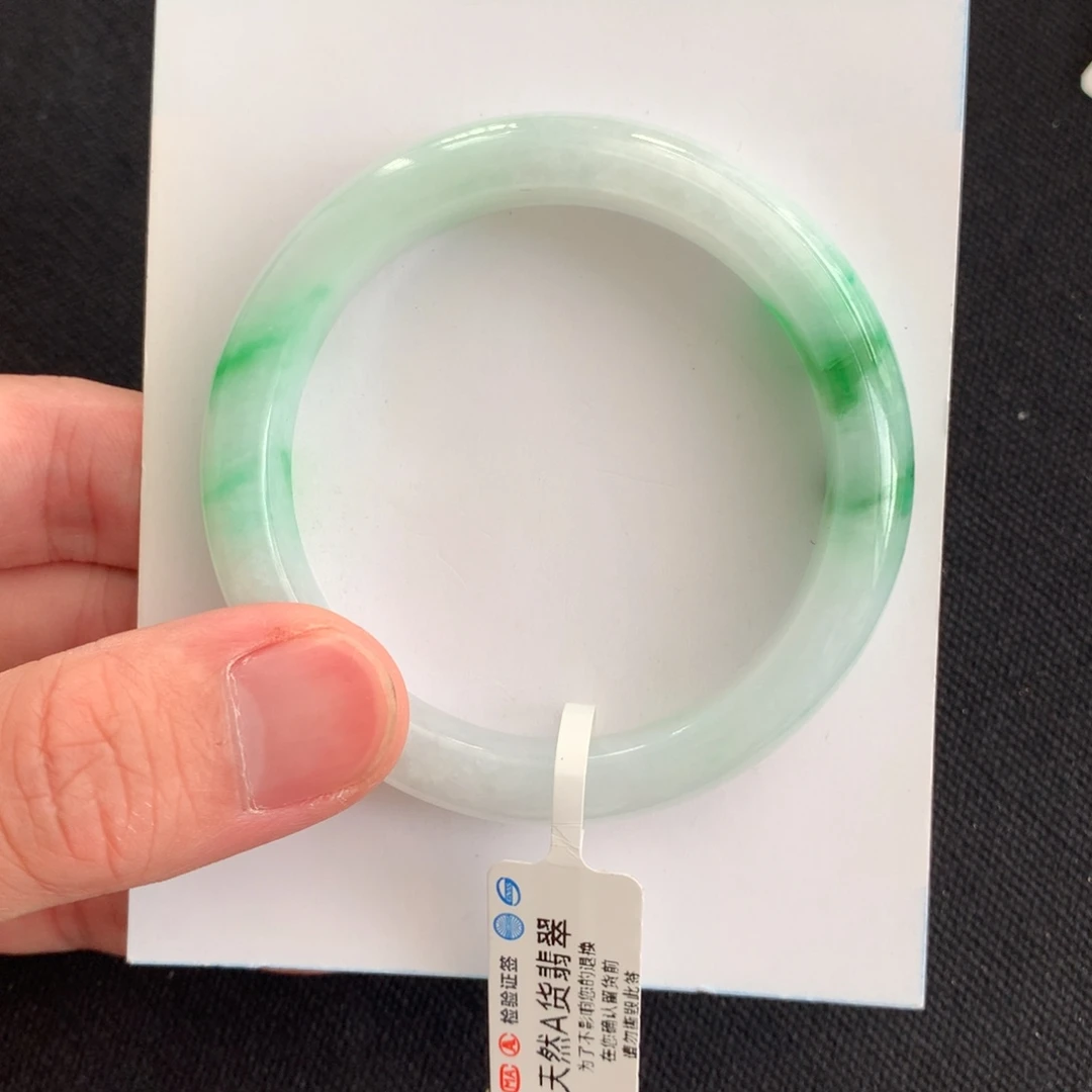 翡翠未镶嵌手镯翡翠口5354