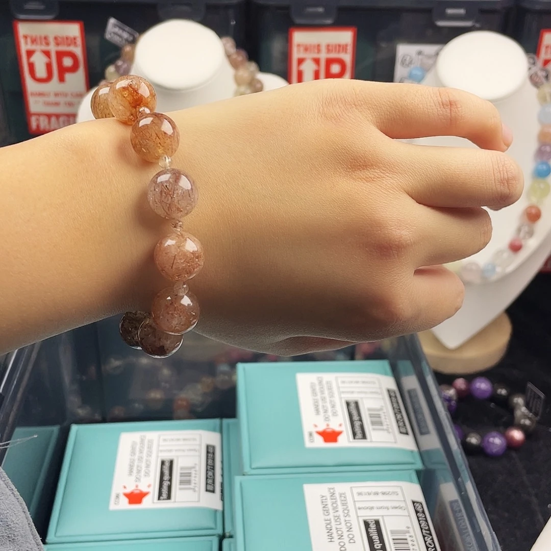 烟晶银S925镶嵌手链