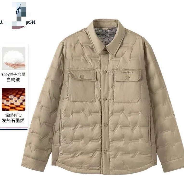 英爵伦轻薄短款羽绒服男士翻领保暖百搭羽绒服