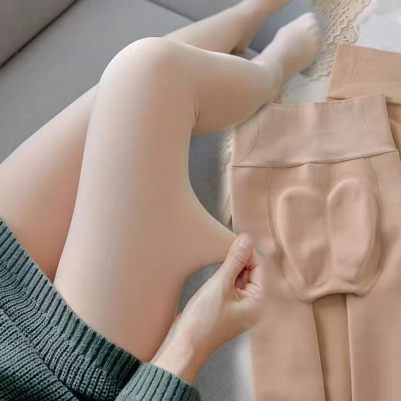 Y103-200g肤色薄绒水光袜