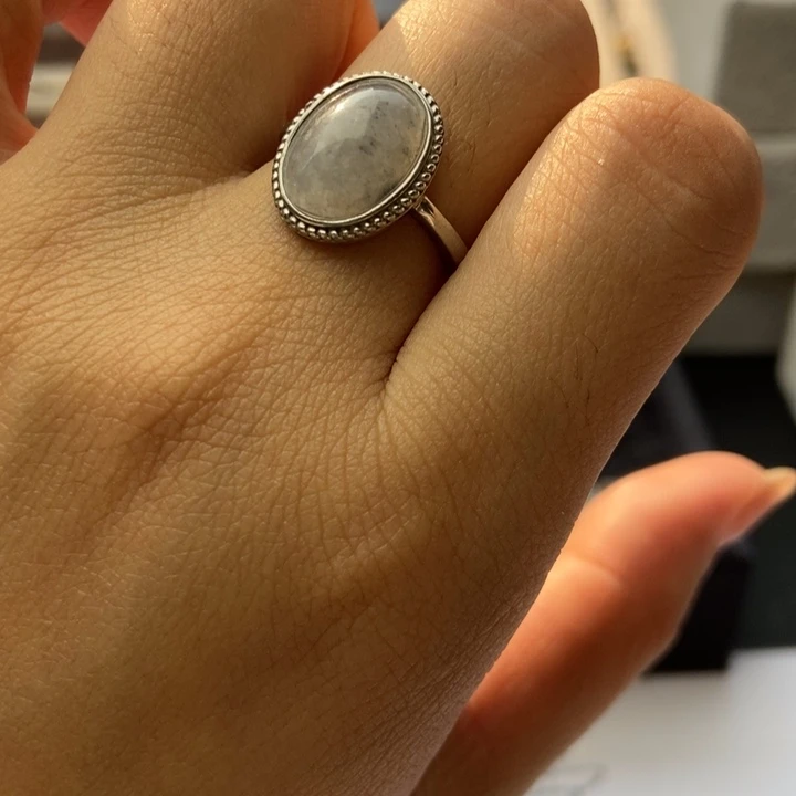 翡翠戒指银S925镶嵌戒指