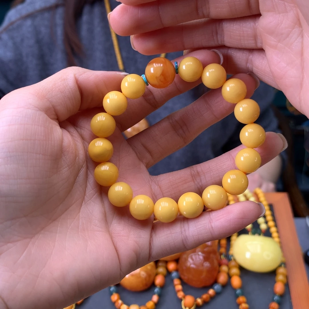 蜜蜡未镶嵌手串天然
