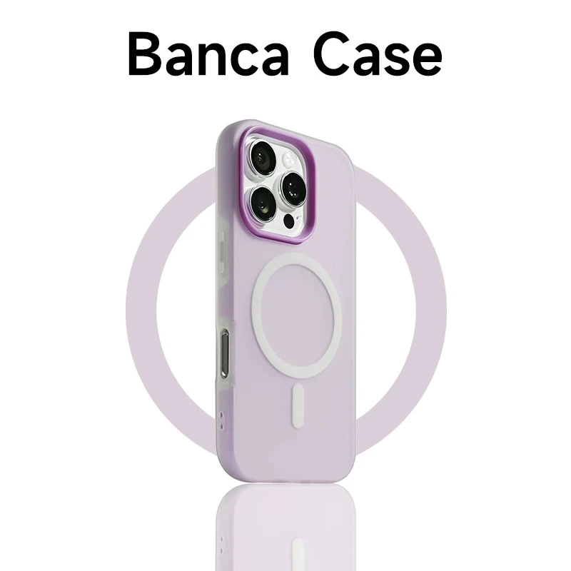 BANCAins肤感磁吸果冻壳适用苹果16/17手机壳mate60华为P70小米15