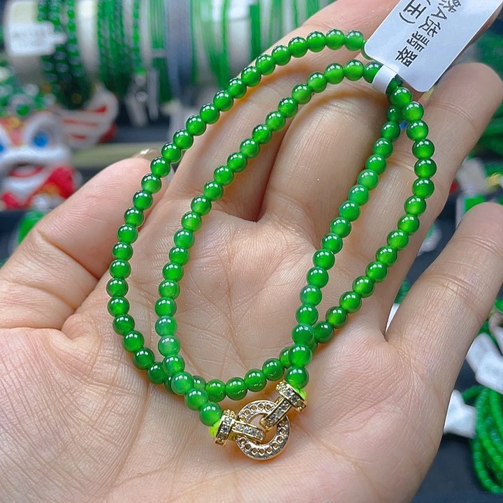 翡翠未镶嵌颈饰翡翠锁骨链4