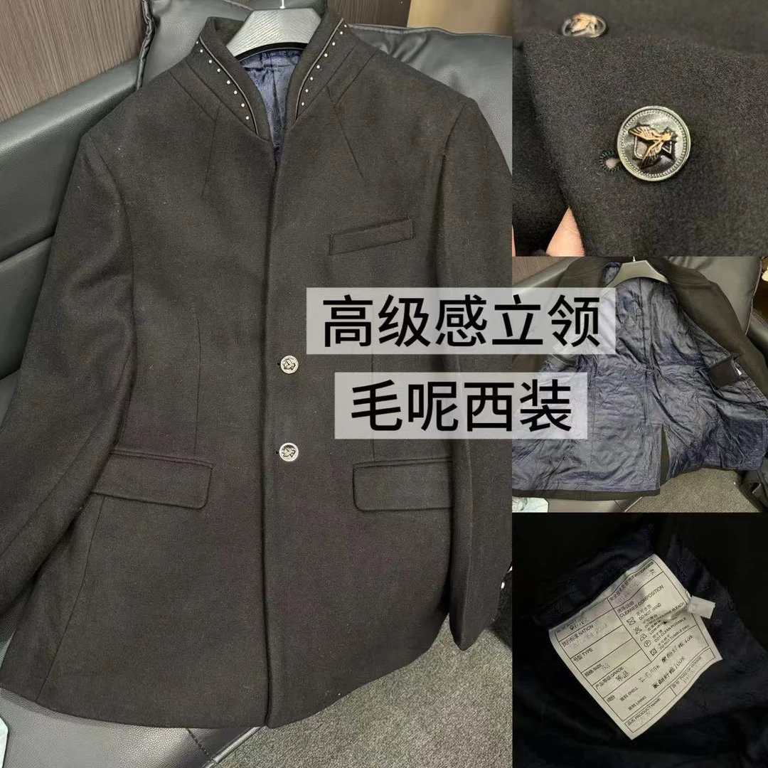 32827-经典男士毛呢夹克西服西装外套时尚舒适