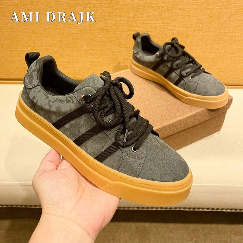 AMI DRAJK卢尔帕轻奢潮牌真皮板鞋男潮流轻奢牛皮男鞋小众休闲百